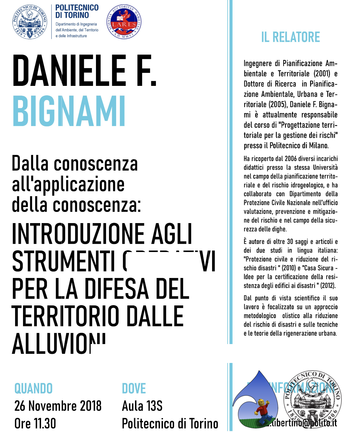 SEMINARIO: INTRODUZIONE AGLI STRUMENTI OPERATIVI PER LA DIFESA DEL TERRITORIO DALLE ALLUVIONI